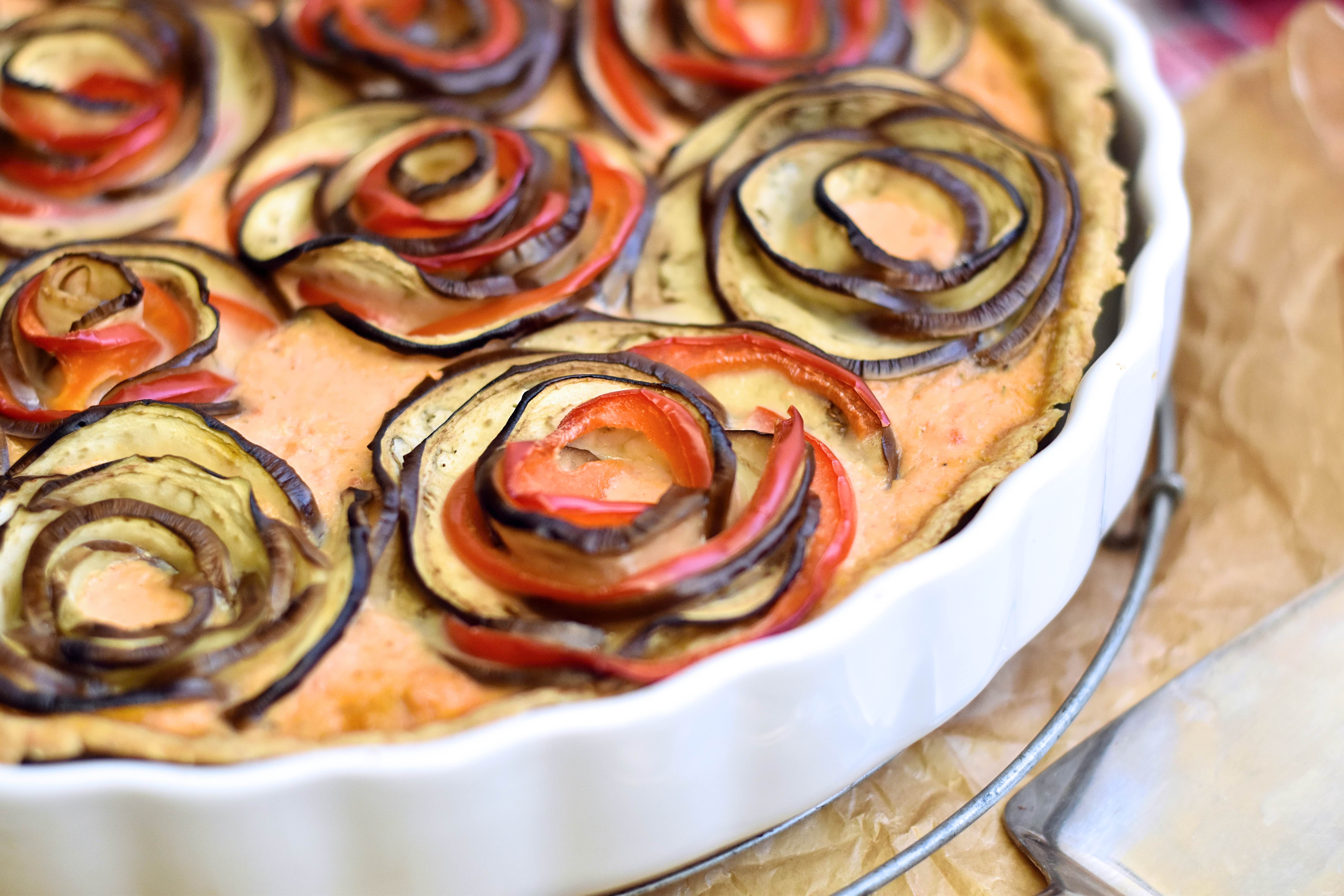 Auberginen Rosen Quiche - &amp;quot;Ofen auf - Leckerei rein&amp;quot; - Vergissmeinnnicht